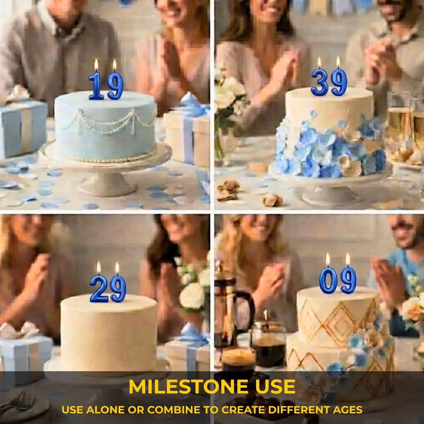 Shatchi Blue Number 9 Birthday Cake Topper Candle – 7