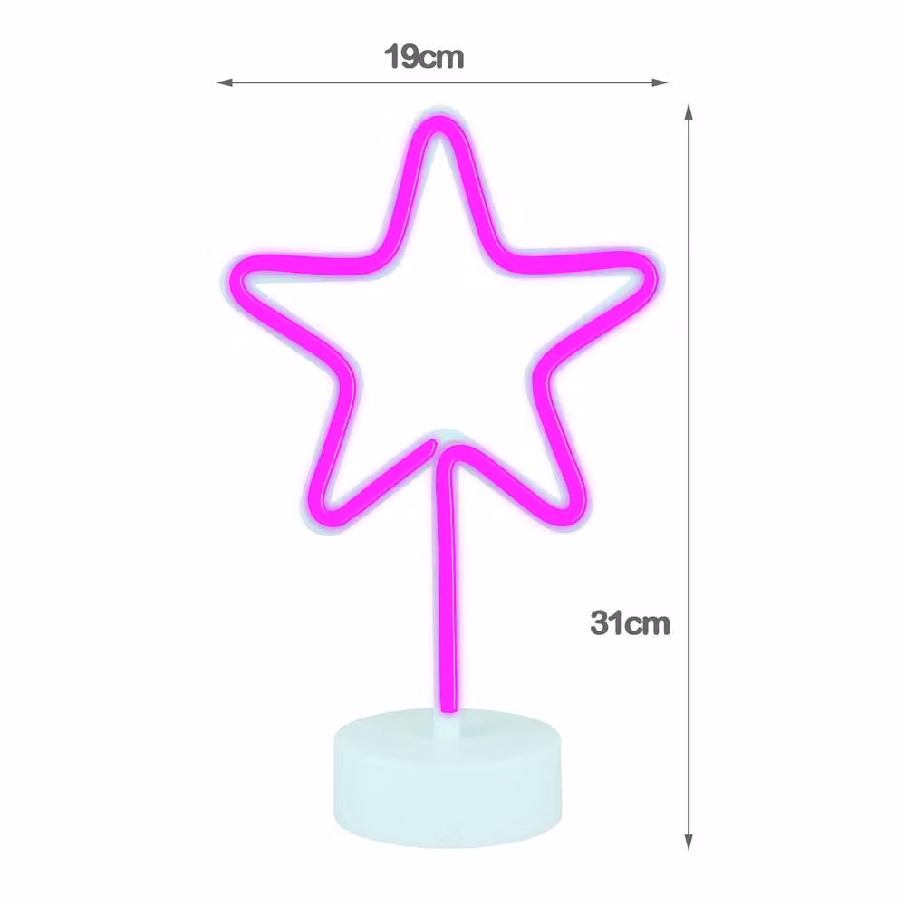 Simpa LED Novelty Neon Star Light in Pink and White – 2