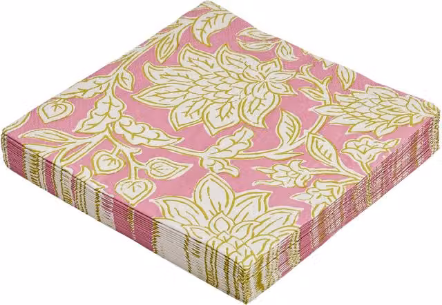 Land & Shore Rowallane Paper Napkins, Multi-colour and Pink, Set of 20