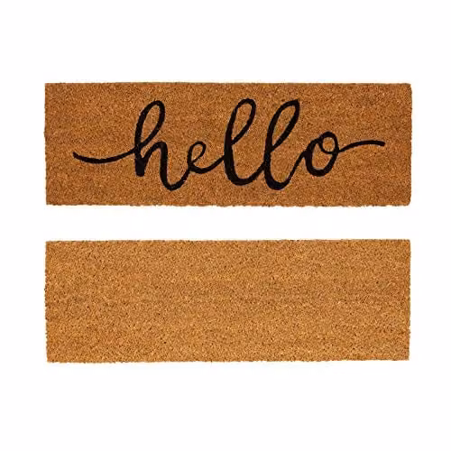 Nicola Spring Coir Step Mats, Pack of 2, Brown, W: 60 cm, D: 20 cm, H: 1.5 cm