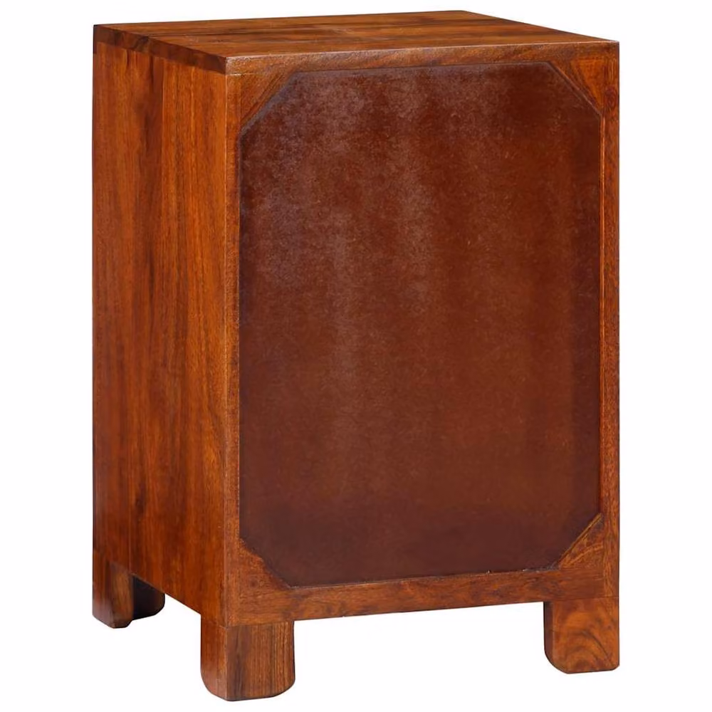 Berkfield Home Acacia Solid Wood Bedside Cabinet in Brown, W/D/H: 40 x 40 x 60 cm – 3