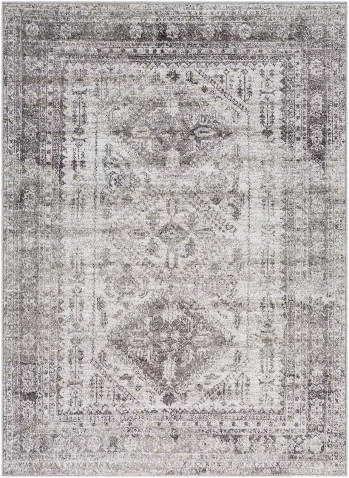 Livabliss Monte Carlo Vintage Boho Living Room Rug in Blue, Grey and White, W: 80 cm, L: 220 cm – 2