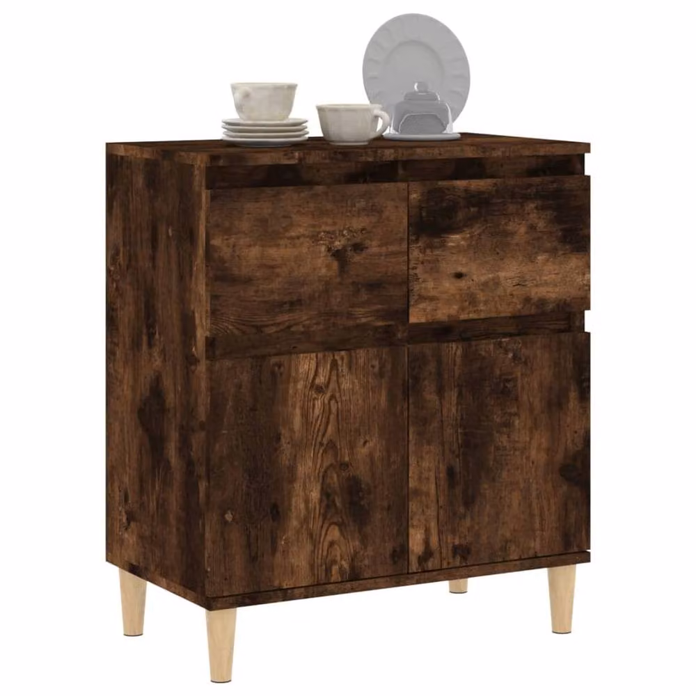 Berkfield Home Smoked Oak Sideboard in Brown, W/D/H: 60 x 35 x 70 cm – 3