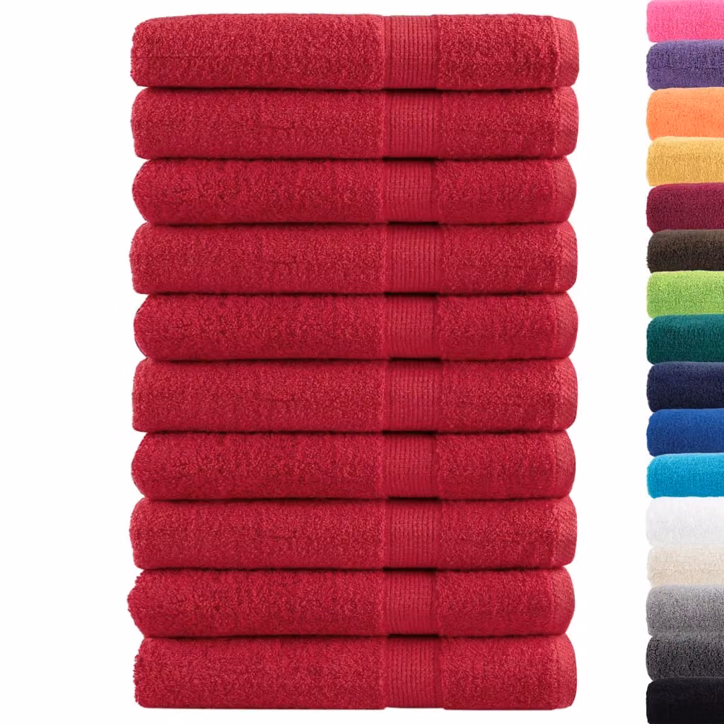 Berkfield Home SOLUND Premium Cotton Sauna Towels, 10 Pack, Red, W: 80 cm, L: 200 cm, 600 gsm – 2