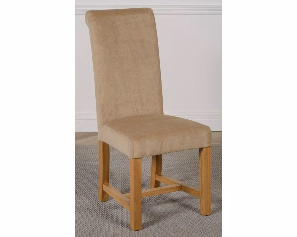 Thats Furniture Dakota Oak Dining Table and 4 Washington Beige Fabric Chairs Set – 2