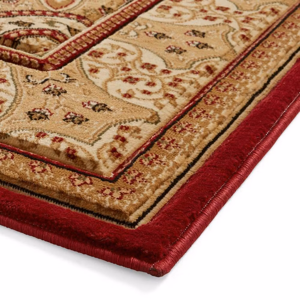 The Rug Shop UK Traditional Red Floral Stain-Resistant Area Rug, W: 200 cm, D: 290 cm – 3