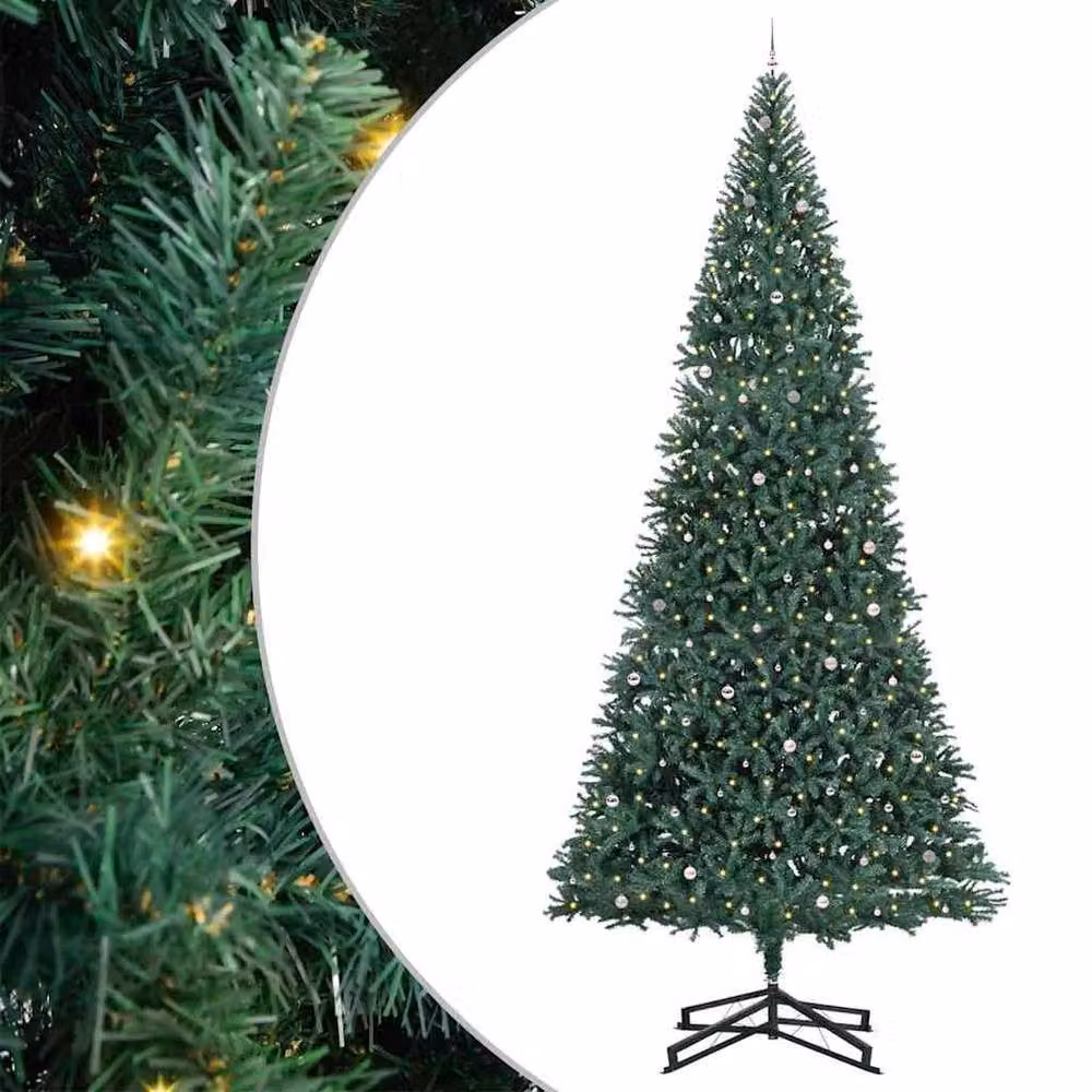Berkfield Home Artificial Pre-lit Christmas Tree with Ball Set, Green, 500 cm – 2