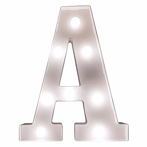 mysmartbuy White Battery Powered 3D LED Letter A Light, H 22 x W 14 x D 3 cm – 1