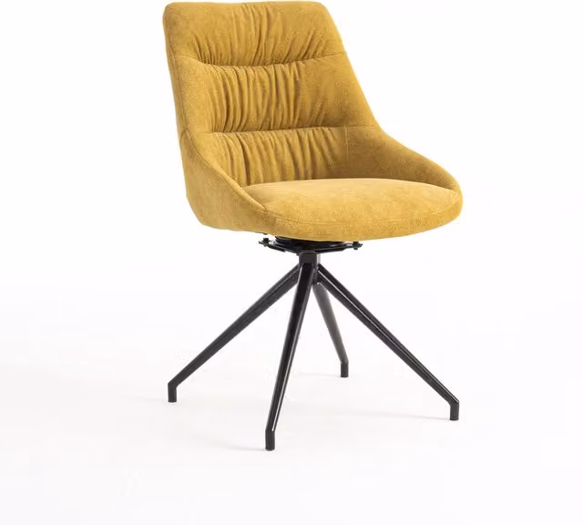 More4Homes Eva Modern Velvet Swivel Dining Chair with Arms - Yellow