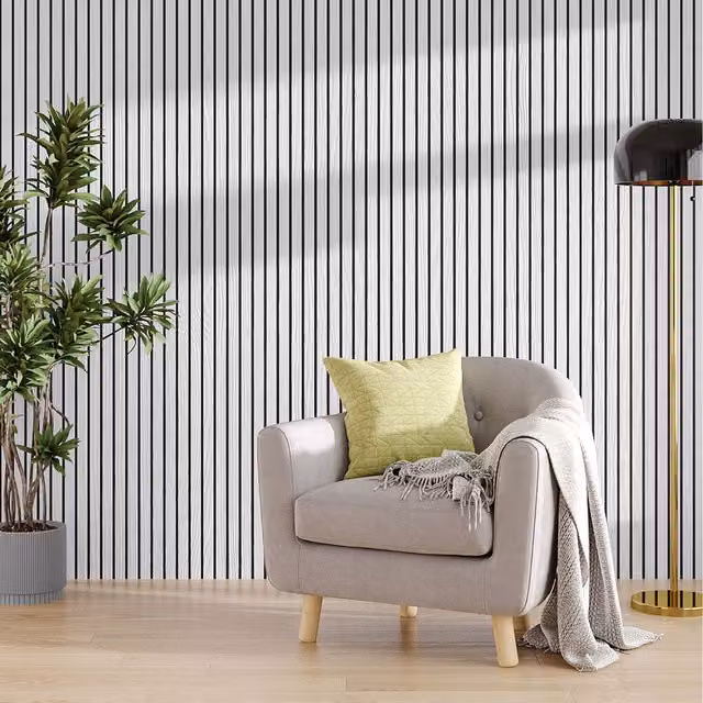 Komore White Wood Look Decorative MDF Wall Panel