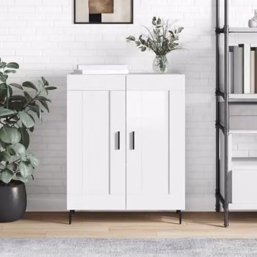 vidaXL Modern High Gloss White Sideboard in Engineered Wood W/D/H: 69.5 x 34.0 x 90.0 cm – 2
