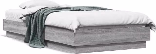 Berkfield Home Sonoma Single Bed Frame in Grey Engineered Wood, W/D/H: 90 x 190 cm – 1