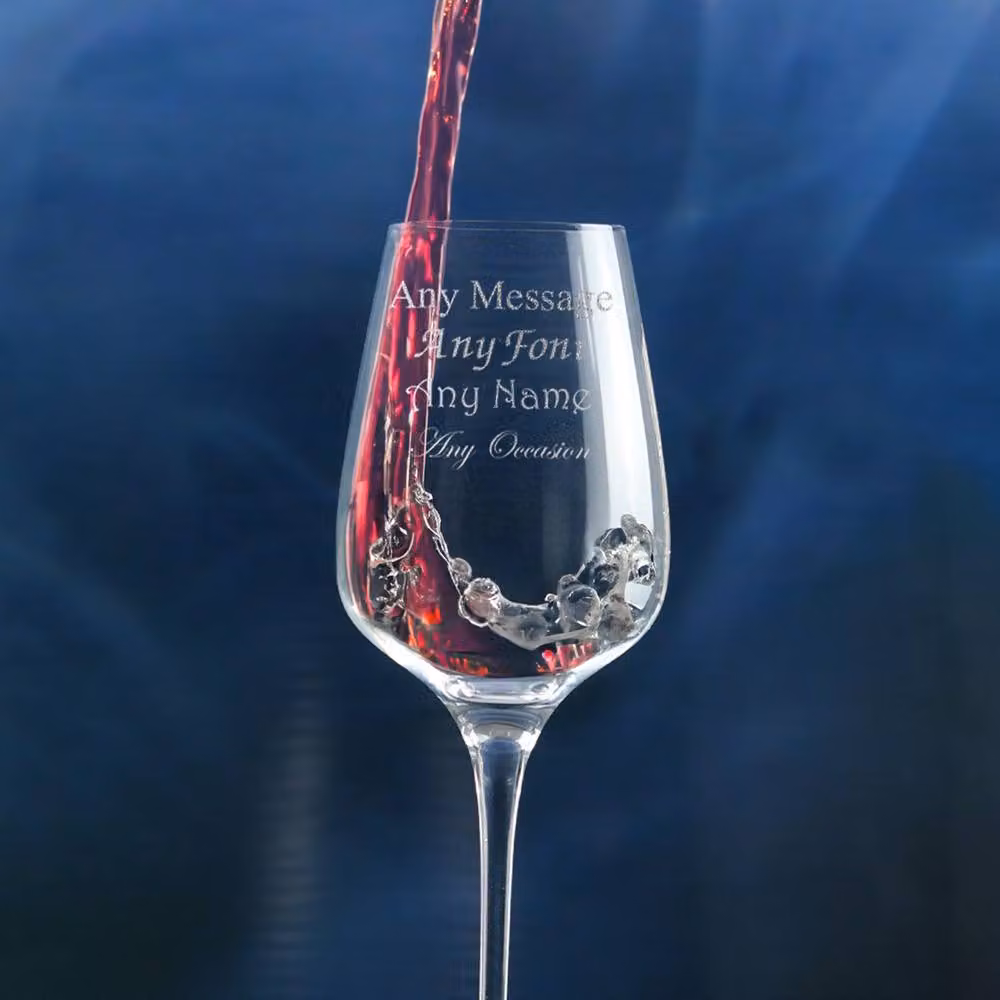 Uniqueful Personalised Lead-Free Crystal Wine Glass, 350ml, Clear – 3