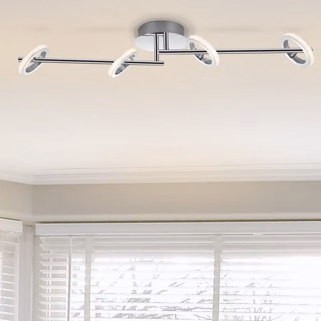 COSYLYTE Holdon 4 Ring Adjustable Integrated LED Ceiling Spotlight in Chrome
