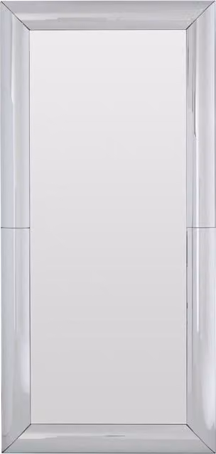 Orsina Abstract Rectangular Wall Mirror with Silver and White Frame, H 190 x W 90 cm – 1