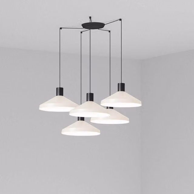 Netlighting Kombo Cluster Pendant Ceiling Light in Beige with E27 Dome Glass Shades