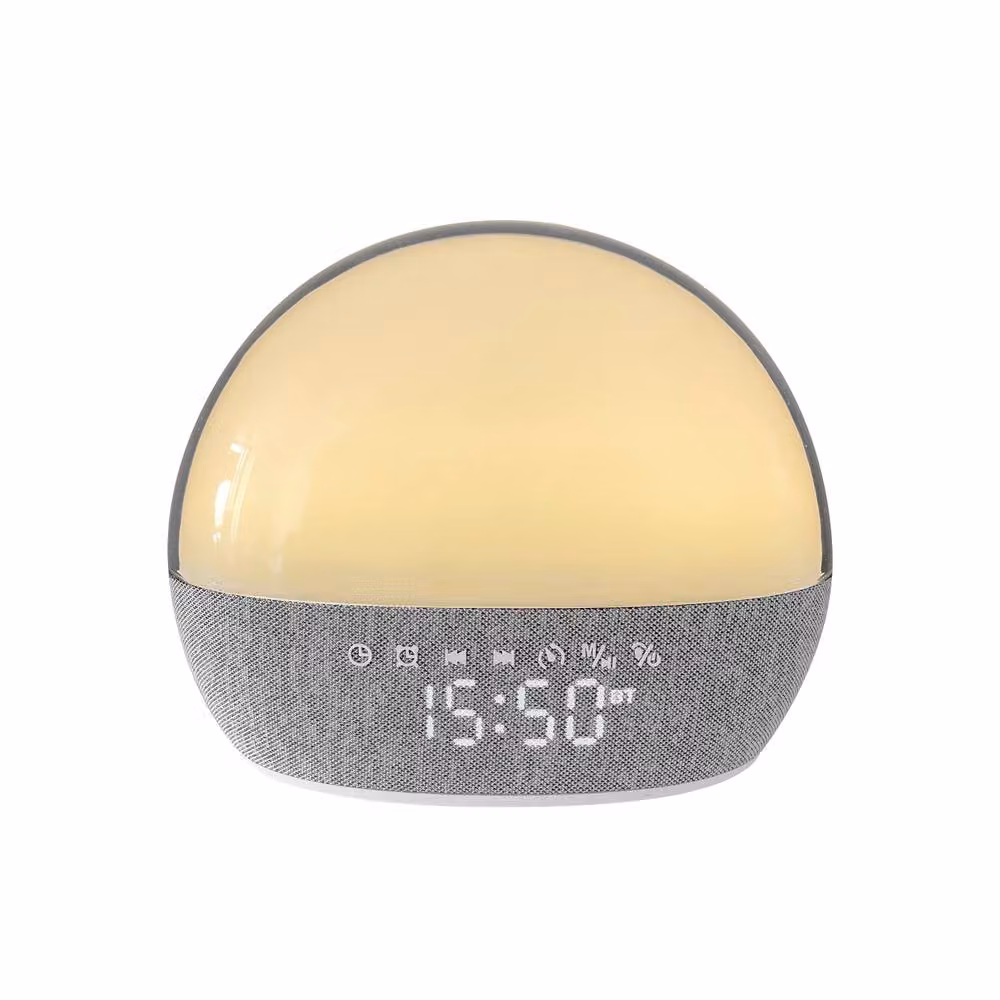 Menkind RED5 T509 Colour Changing LED Alarm Clock and Bluetooth Speaker with Five Soothing Audio Tracks in Grey and Multicolour, W/D/H: 18.0 x 18.0 x 6.5 cm – 2