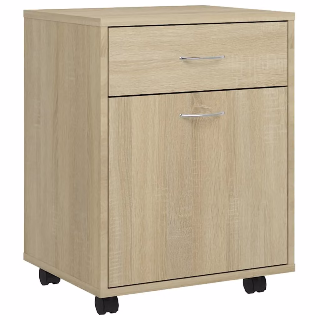 Berkfield Home Rolling Cabinet in Sonoma Oak, Brown, W/D/H: 45 x 38 x 54 cm – 2