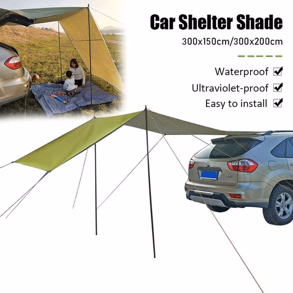 EONLION Portable Car Awning Shelter Canopy in Green, W: 300 cm, D: 150 cm – 3
