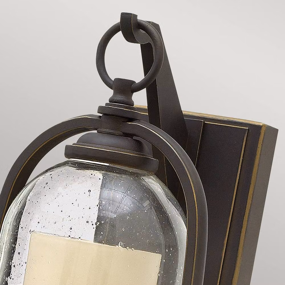 Netlighting Quincy Small Outdoor Wall Lantern Light in Oil Rubbed Bronze and Brown with Transparent Glass, IP44, E27 – 2