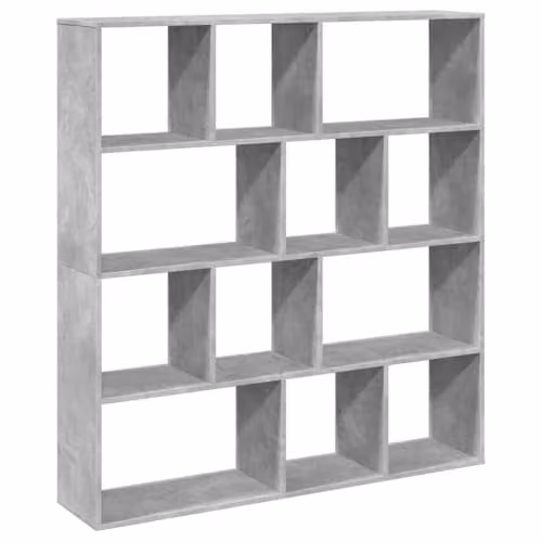 vidaXL Grey Concrete Modern Bookcase, W: 132 cm, D: 29 cm, H: 141.5 cm