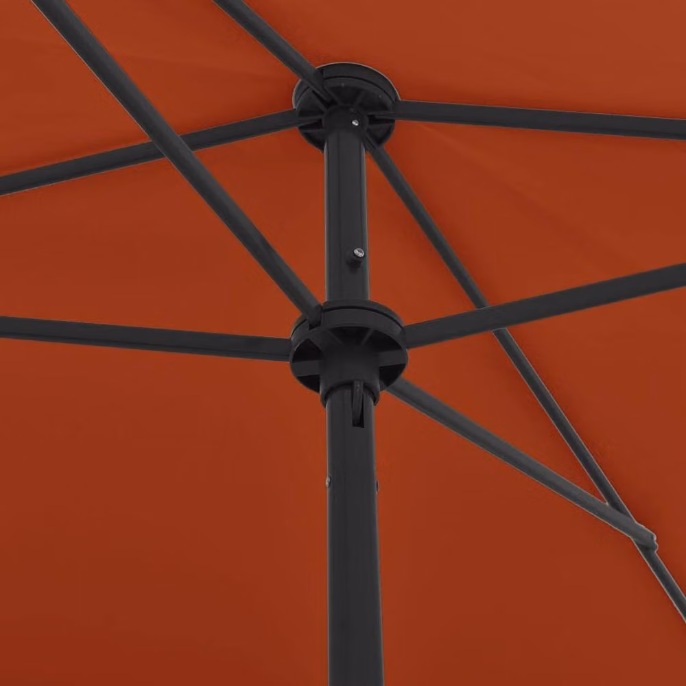 Berkfield Home Beach Umbrella in Terracotta Orange, W/D: 200 x 125 cm – 2