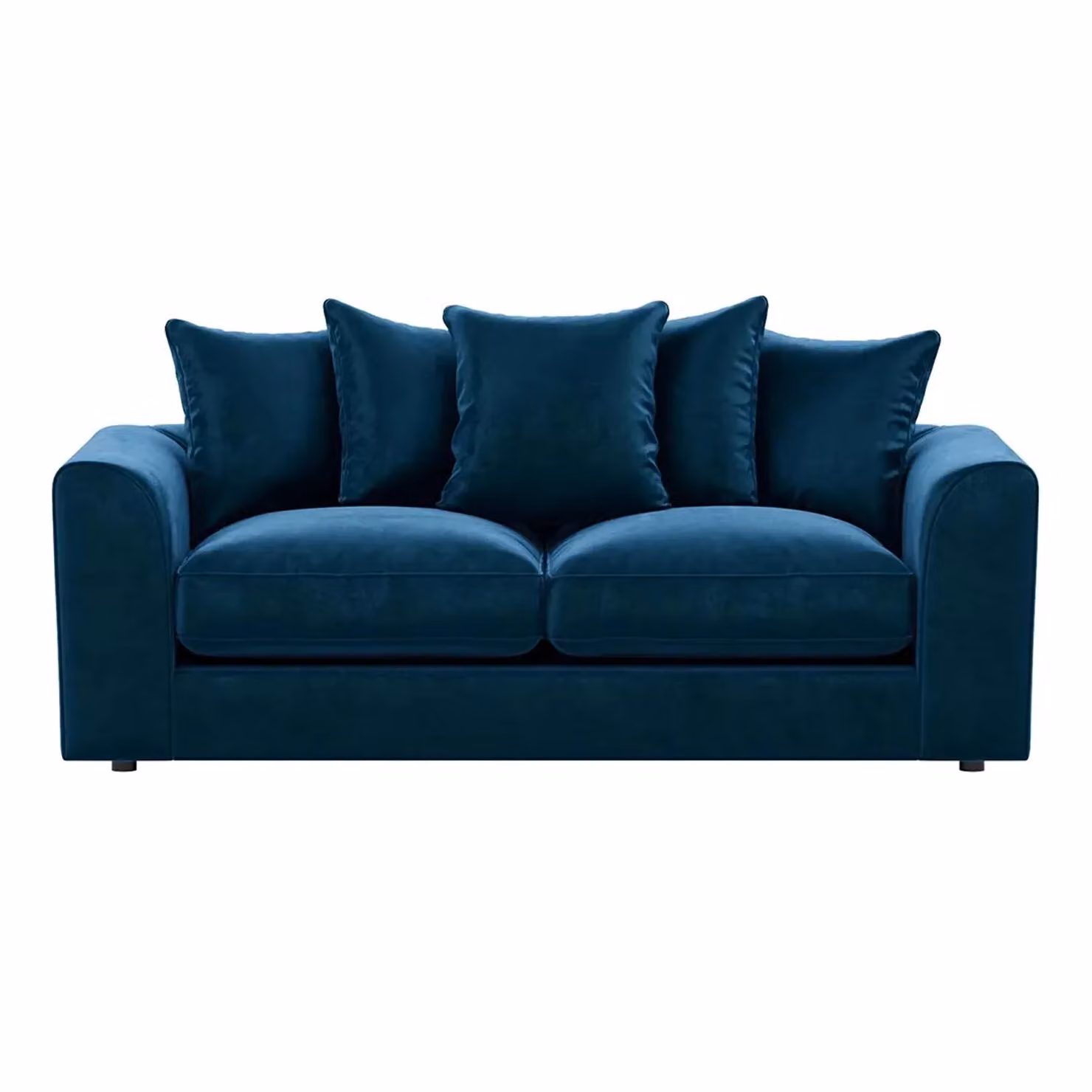 Furnishings For Less UK Brooklyn 3 Seater Sofa in Blue Plush Velvet Fabric with Scatter Back – 2