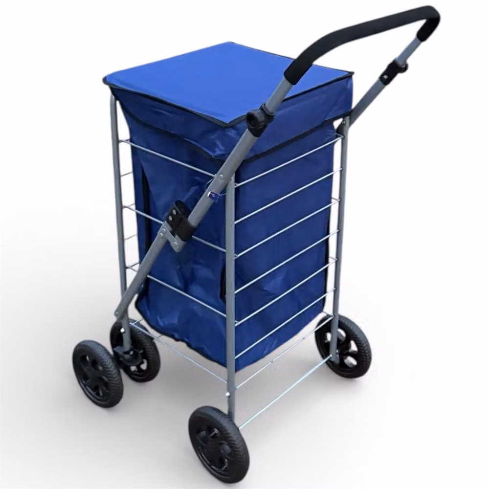 SPETLEK 6 Wheel Folding Shopping Trolley Cart in Navy Blue – 2