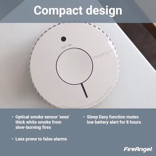 FireAngel White Battery Powered Optical Smoke Alarm – 4