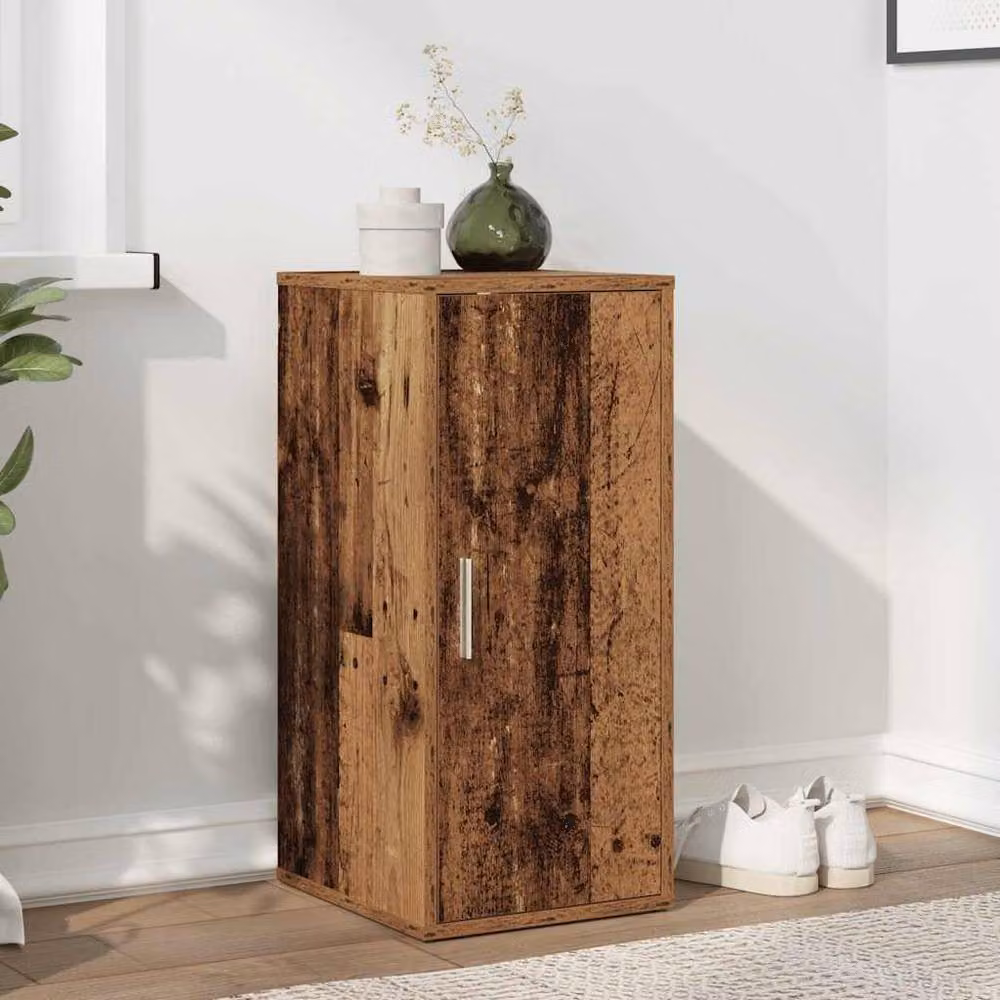 Berkfield Home Rustic Old Wood Shoe Cabinet in Brown, W/D/H: 32 x 35 x 70 cm – 2