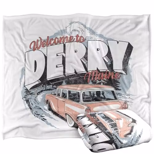 LOGOVISION Welcome To Derry Station Wagon Super Soft Silky Touch Fleece Throw Blanket, Multicolour, W: 152 cm, D: 127 cm – 1