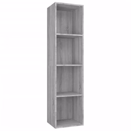 vidaXL Grey Sonoma Book and TV Cabinet in Engineered Wood, W/D/H: 36 x 30 x 143 cm – 1