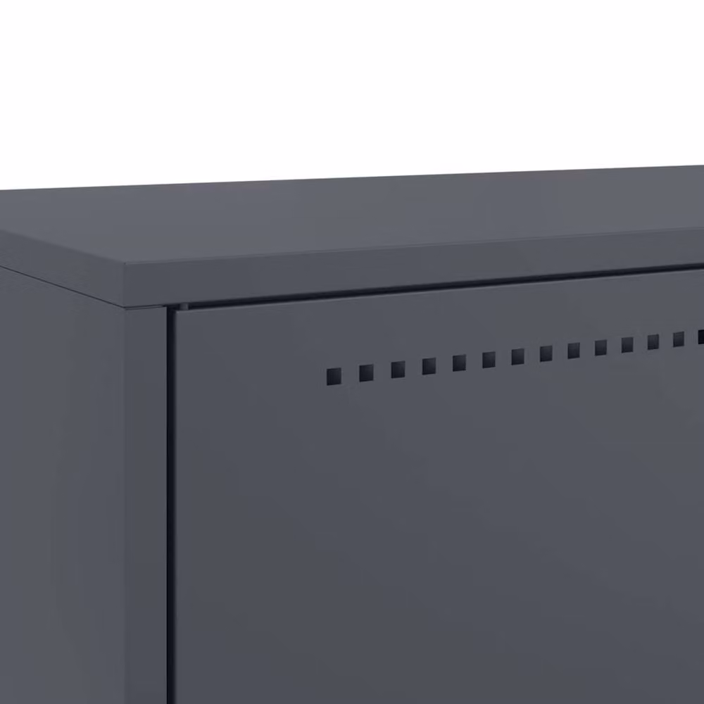 Berkfield Home Anthracite Steel Highboard in Charcoal, H 111.5 x W 68 x D 39 cm – 5