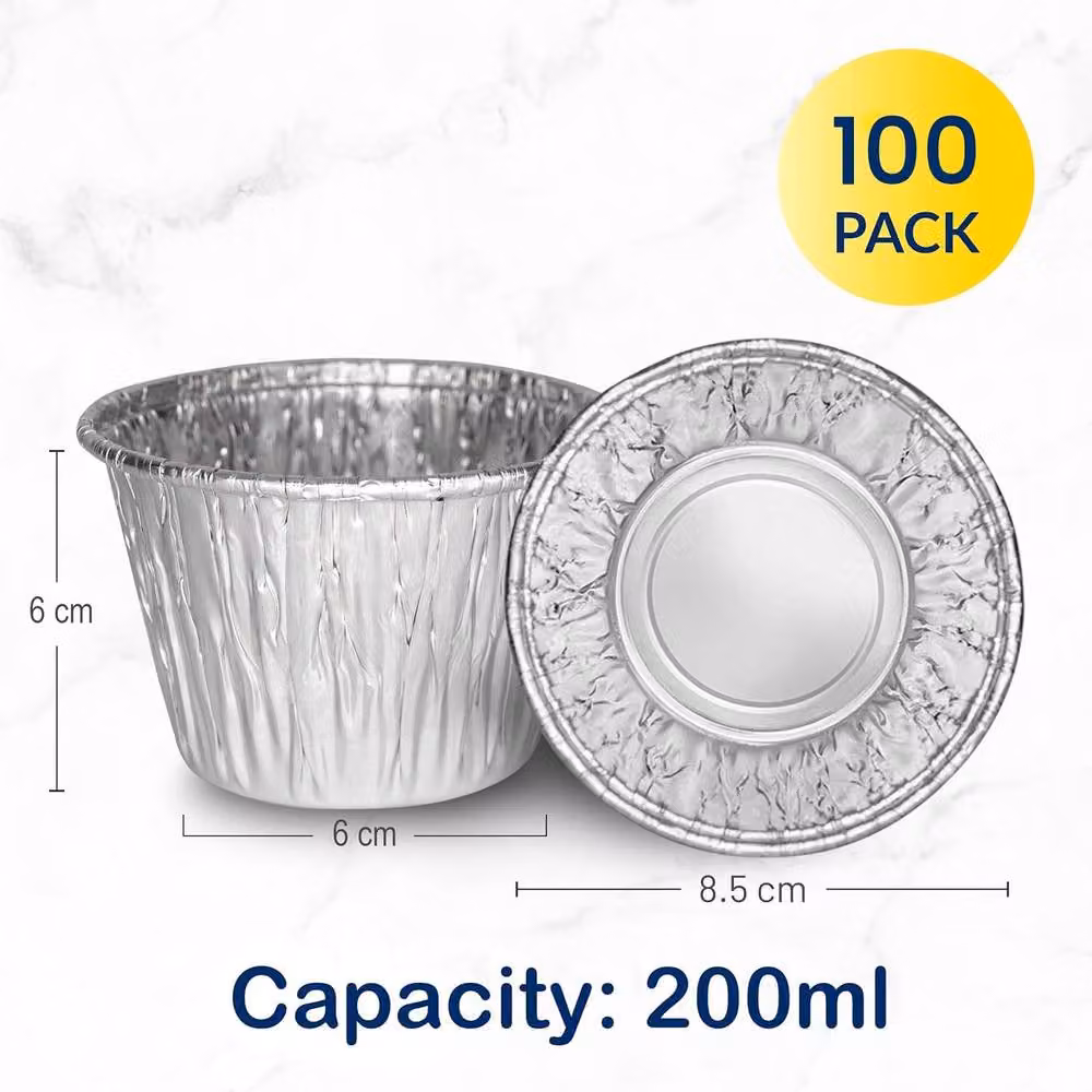 ebake Reusable Silver Aluminium Foil Tart Tins, 50 Pieces – 2