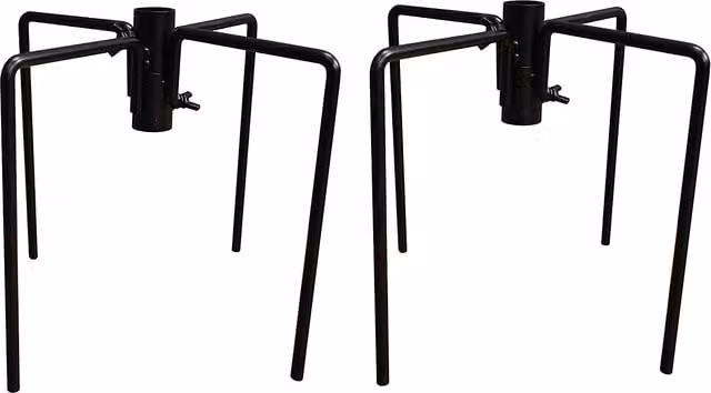 Bird Feeding Station Stabiliser Stand Base in Black Steel, Pack of 2