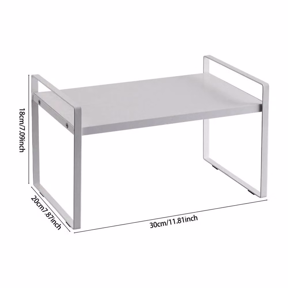 KORVIXA White Metal Standing Kitchen Spice Rack, W/D/H: 100 x 20 x 20 cm – 2
