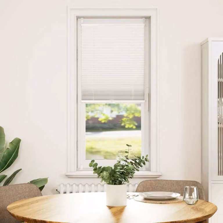 Berkfield Home White Single Pleat Plisse Blind, W: 50 cm, H: 150 cm