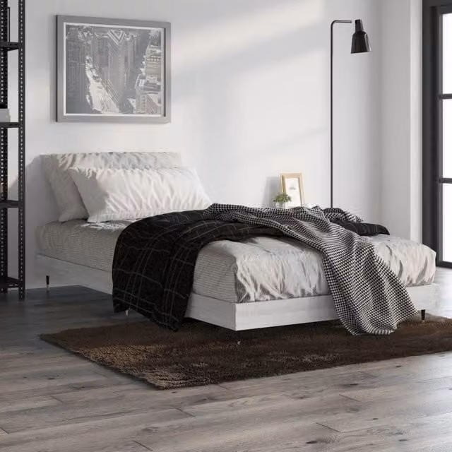 Berkfield Home Sonoma Bed Frame in Grey, W/D/H: 90 x 200 cm – 1