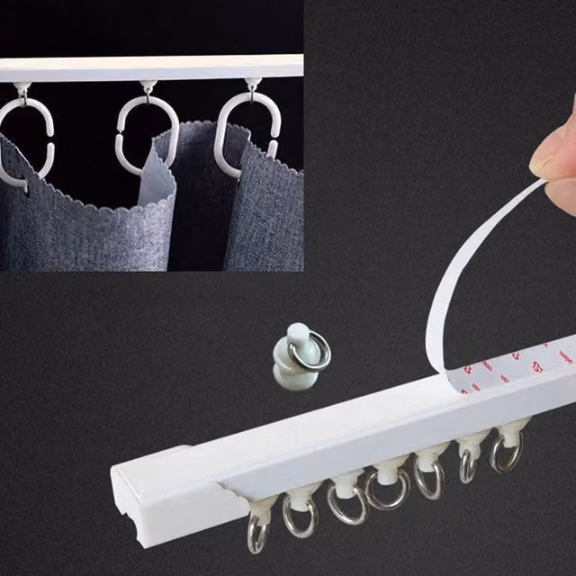 SPETLEK Straight Curtain Track Rail in White, 3 Metres – 1
