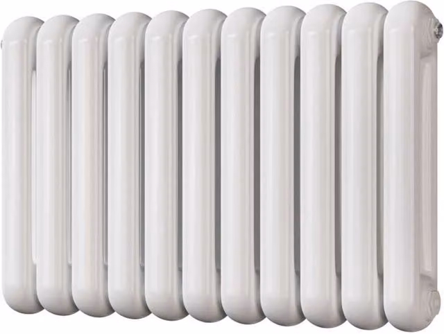 Sherwood White Round Top 2 Column Steel Radiator, H: 78.5 cm, W: 60 cm, D: 8.14 cm