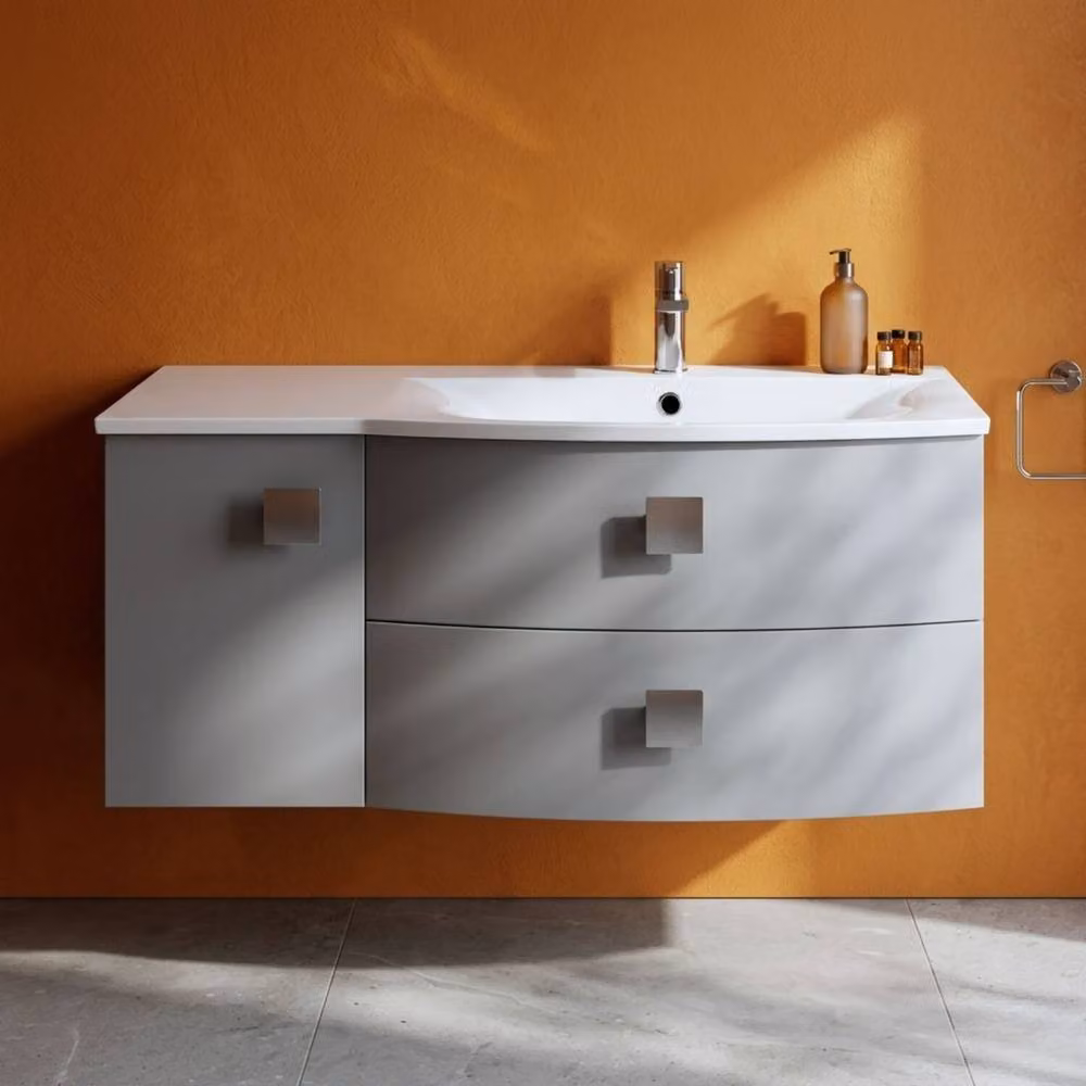 Balterley Gentleshaw Right-Hand Vanity Basin Unit with 1 Door and 2 Drawers, Grey – 3