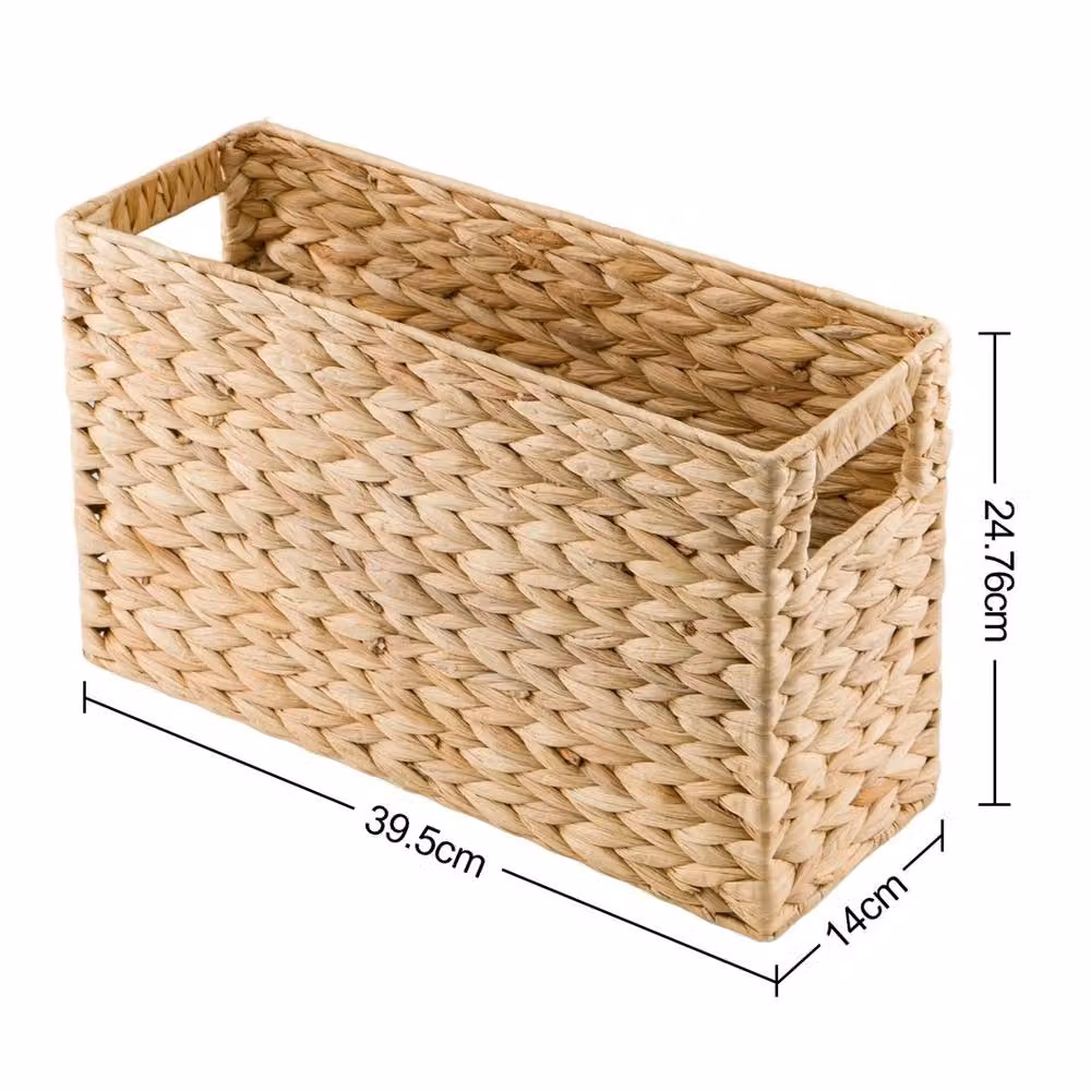 SPETLEK Hand Woven Water Hyacinth Storage Basket in Brown and Beige – 2
