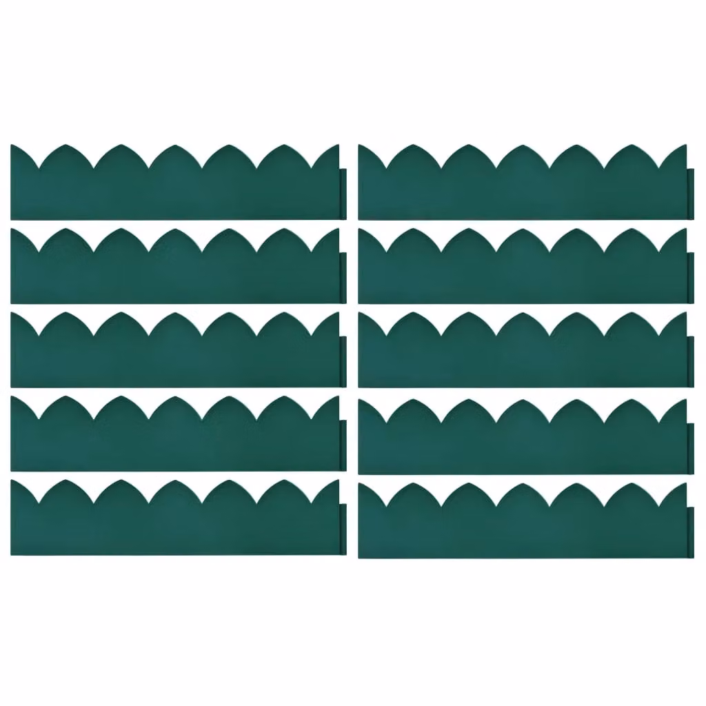 Berkfield Home Green Plastic Lawn Edgings, 10 Pieces, W/H: 65 x 15 cm – 2