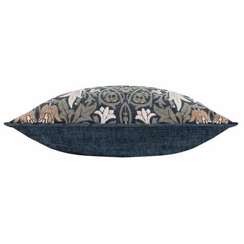Morris & Co. Snakes Head Feather Rich Filled Chenille Cushion in Blue and Green, W/D/H: 55 x 55 x 55 cm – 3