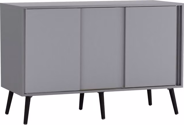 URBNLIVING Mix And Match Modern Sliding Sideboard in Grey Wood