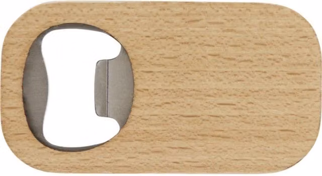 Bullet Boemia Bottle Opener and Coaster Set in Natural Brown and Sand Wood and Stainless Steel