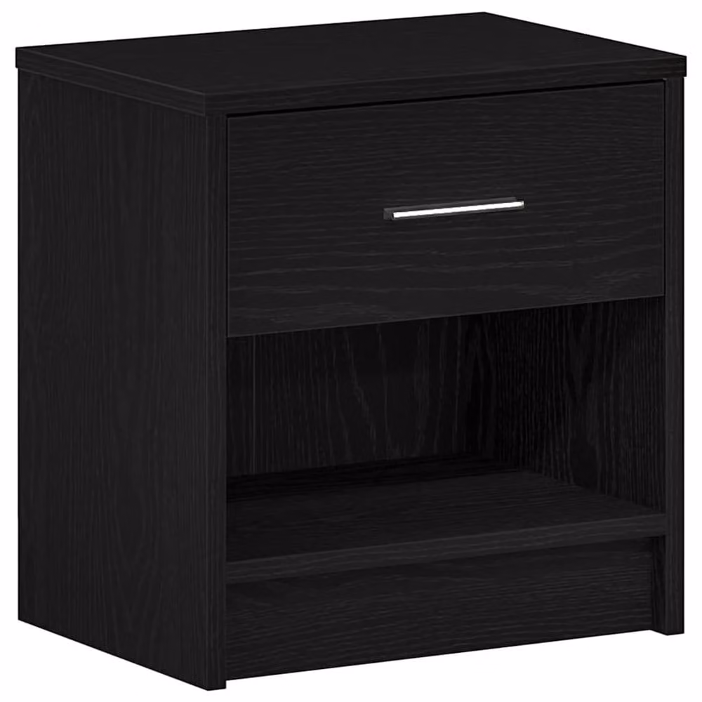 Berkfield Home Durable Bedside Cabinet with Drawer in Black, W/D/H: 39 x 28 x 41 cm – 3