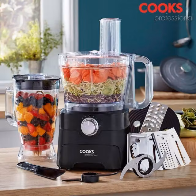 Cooks Professional 1000W Food Processor and Blender Machine in Black