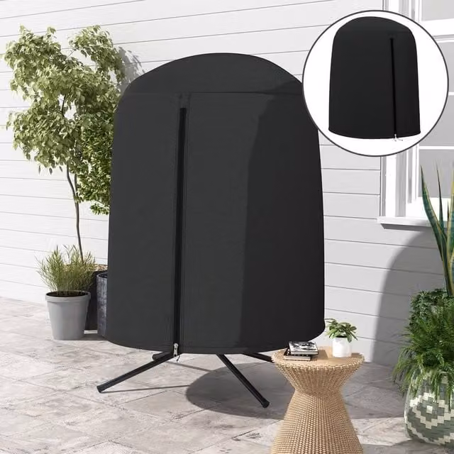 Kelvenix Waterproof Outdoor Swing Chair Cover in Black, W/D/H: 128 x 128 x 172 cm