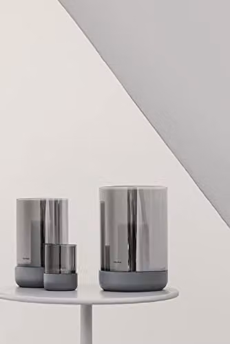 Blomus Calma Hurricane Lantern in Grey and Transparent, W/D/H: 22.5 x 15.0 x 15.0 cm – 2